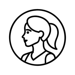 beautiful profile of young woman icon, beautiful profile of young woman vector
