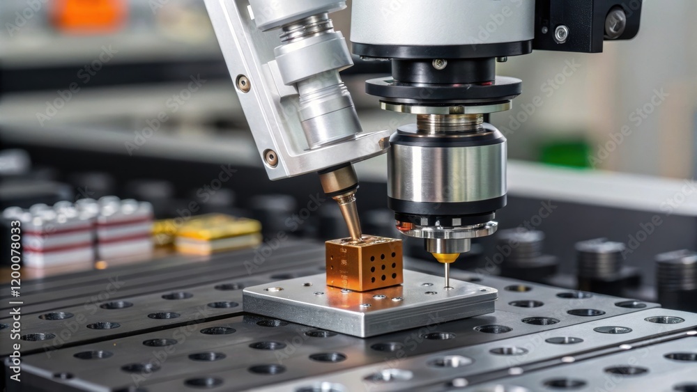 Aufkleber a closeup of a robotic gripper gently lifting a delicate capacitor showcasing the intricacy of the m