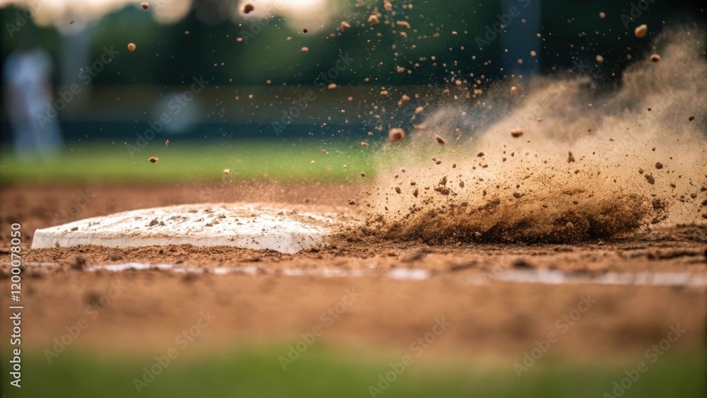 Poster A closeup of a pile being driven into the ground with soil and dust kicking up around it capturing the force and impact as it trates the earth.