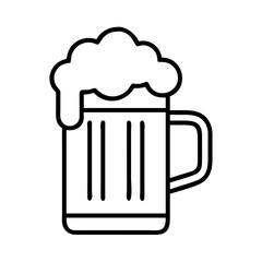 beer icon, beer line art - simple line art of beer, perfect for beer logos and icons and themed design 