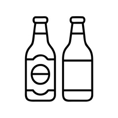 beer bottle icon, beer bottle line art - simple line art of beer bottle, perfect for beer bottle logos and icons and themed design 
