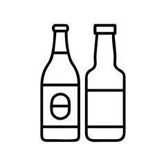 beer bottle icon, beer bottle line art - simple line art of beer bottle, perfect for beer bottle logos and icons and themed design 