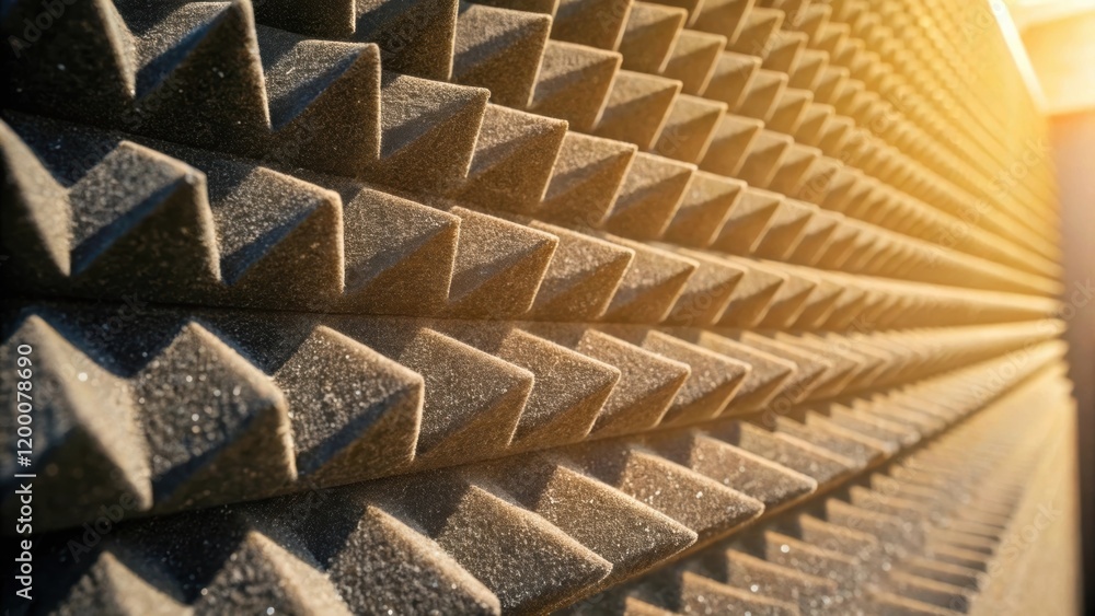 Aufkleber a closeup of a textured sounddampening panel showing its fibrous surface glistening in sunlight reve