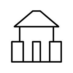 black building icon, black building line art - simple line art of black building, perfect for black building logos and icons and themed design 