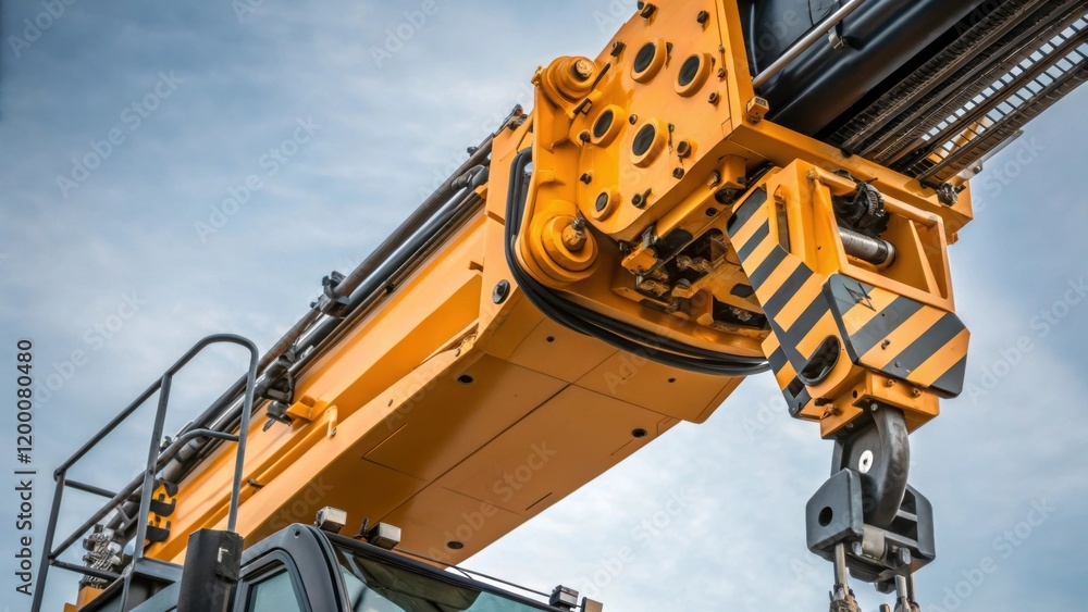 Aufkleber a closeup of the mobile cranes hydraulic arms in motion showcasing the complexity of its mechanisms 
