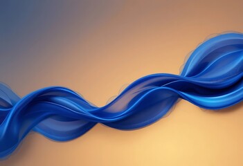 Naklejka premium Abstract Blue Wave Flowing Over Orange Background