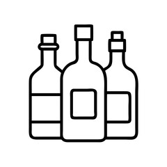 bottles of alcohol icon, bottles of alcohol line art - simple line art of bottles of alcohol, perfect for bottles of alcohol logos and icons and themed design 