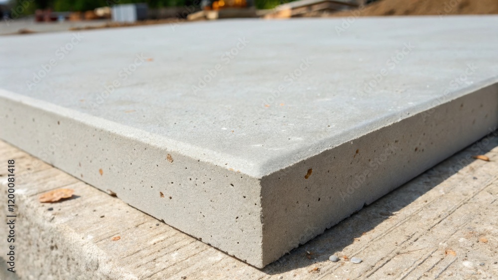 Poster A closeup view of a precast concrete panels surface highlighting the uniformity of the finishing and subtle variations in color with a few small bits of debris clinging to the