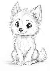 Dog Coloring Page for Kids