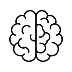 brain icon, brain line art - simple line art of brain, perfect for brain logos and icons and themed design 