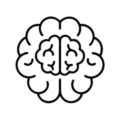 brain icon, brain line art - simple line art of brain, perfect for brain logos and icons and themed design 