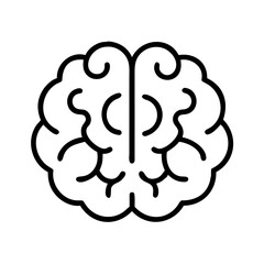 brain icon, brain line art - simple line art of brain, perfect for brain logos and icons and themed design 