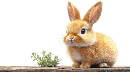 Obraz premium rabbit on white background