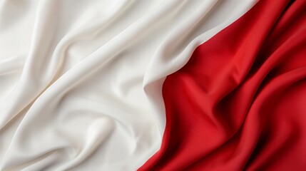 Red and White Fabric with Soft Folds
