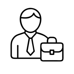 business person icon, business person line art - simple line art of business person, perfect for business person logos and icons and themed design 