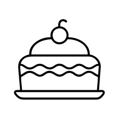 cake icon, cake line art - simple line art of cake, perfect for cake logos and icons and themed design 