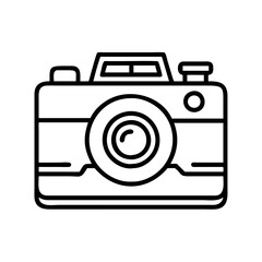 camera retro icon, camera retro line art - simple line art of camera retro, perfect for camera retro logos and icons and themed design 