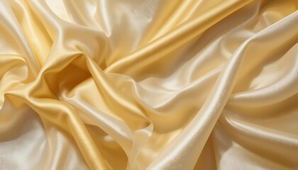 Obraz premium Draped Gold and Cream Satin Fabric Texture