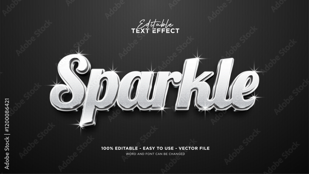 Fototapete sparkle text effect, editable shiny text effect