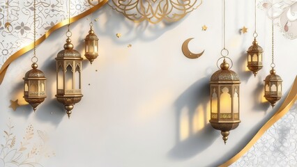 Holy Ramadan Kareem moon. Month of fasting for Muslims.