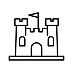 castle icon, castle line art - simple line art of castle, perfect for castle logos and icons and themed design 
