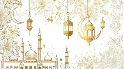Holy Ramadan Kareem moon. Month of fasting for Muslims.