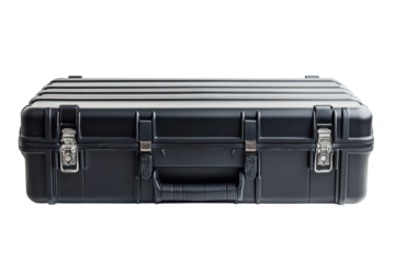 Heavy-duty black case used for secure storage and transport of equipment in various settings