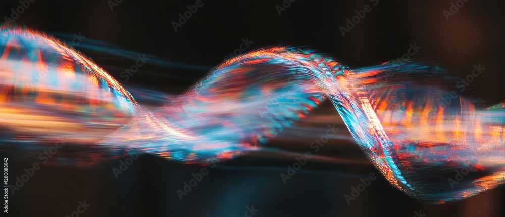 Poster Holographic visualization of DNA strand with dynamic rotating helix structure