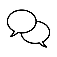 chat bubbles icon, chat bubbles line art - simple line art of chat bubbles, perfect for chat bubbles logos and icons and themed design 