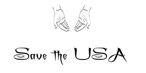 God Hand giving of Save the USA, Illustration Design 