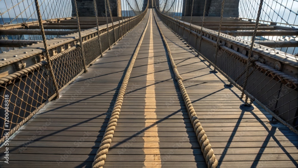 Aufkleber an overhead closeup photograph of a suspension cable draped over a bridge framework showcasing the t