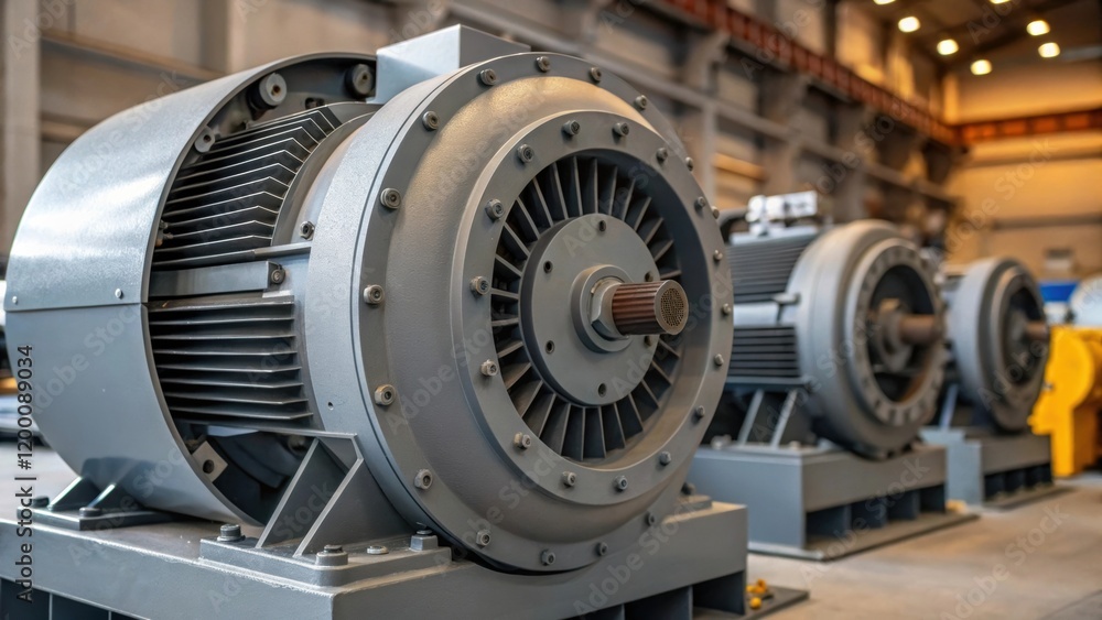 Poster a of large centrifugal fans gears and motors captured in medium closeup to emphasize the heavy machi