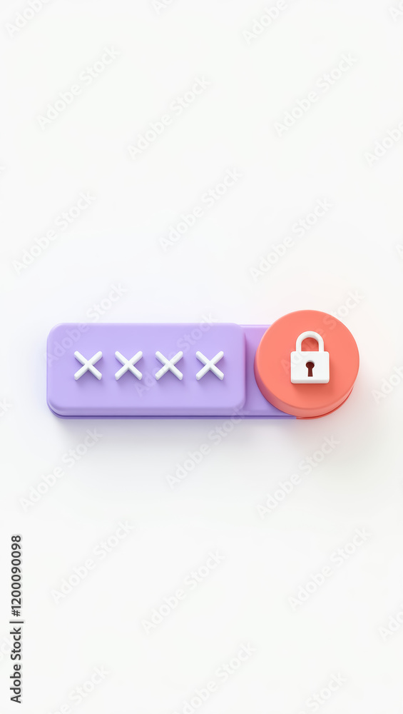 Poster password security interface with padlock