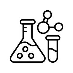 chemistry icon, chemistry line art - simple line art of chemistry, perfect for chemistry logos and icons and themed design 