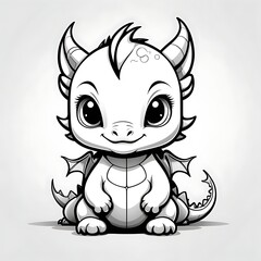 Obraz premium A cute little baby dragon design