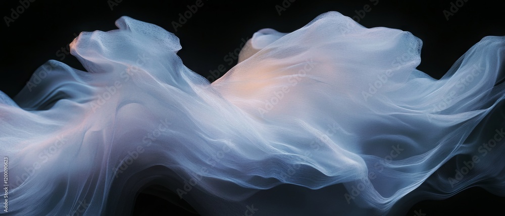 Poster holographic smoke with swirling patterns creating a mystical visual experience