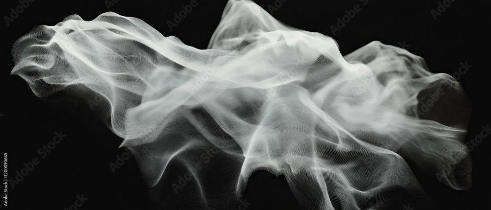 Poster Swirling patterns of holographic smoke create captivating visual effects in dark surroundings