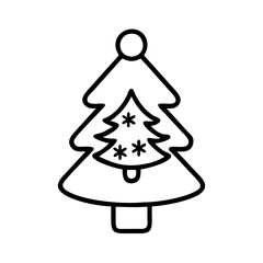 christmas icon, christmas line art - simple line art of christmas, perfect for christmas logos and icons and themed design 