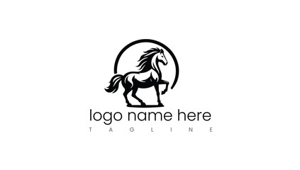 black and white horse logo