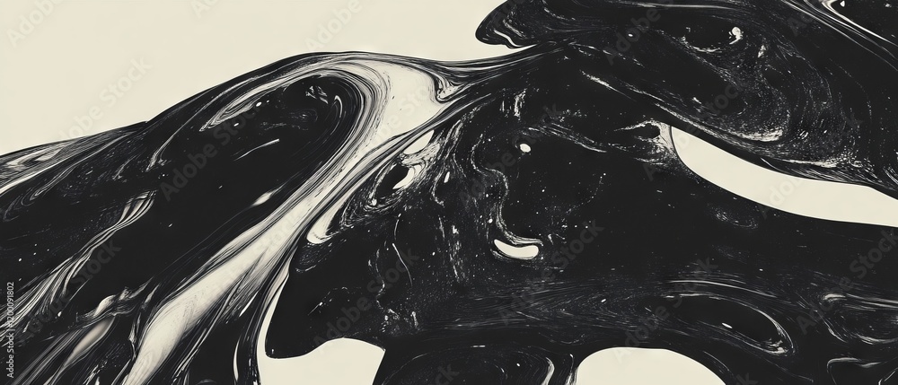 Poster Ink swirls create dynamic patterns of flowing lines and gradients in a monochromatic display