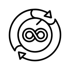 circular economy icon, circular economy line art - simple line art of circular economy, perfect for circular economy logos and icons and themed design 