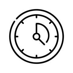 clock icon, clock line art - simple line art of clock, perfect for clock logos and icons and themed design 