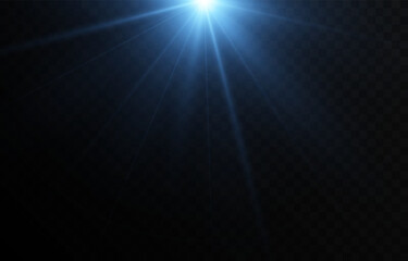 Vector blue light png. Blue flash of light. Rays of light.