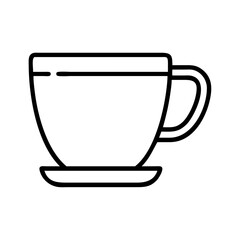 coffee cup icon, coffee cup line art - simple line art of coffee cup, perfect for coffee cup logos and icons and themed design 