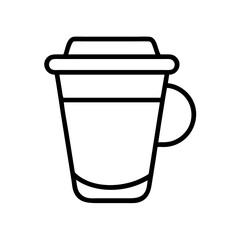 coffee cup icon, coffee cup line art - simple line art of coffee cup, perfect for coffee cup logos and icons and themed design 