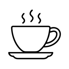 coffee cup icon, coffee cup line art - simple line art of coffee cup, perfect for coffee cup logos and icons and themed design 