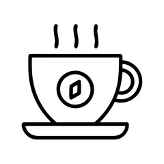 coffee cup icon, coffee cup line art - simple line art of coffee cup, perfect for coffee cup logos and icons and themed design 