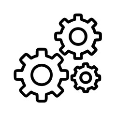 cogwheel group icon, cogwheel group line art - simple line art of cogwheel group, perfect for cogwheel group logos and icons and themed design 