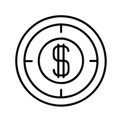 coin icon, coin line art - simple line art of coin, perfect for coin logos and icons and themed design 