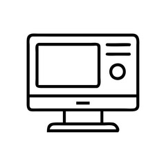 computer icon, computer line art - simple line art of computer, perfect for computer logos and icons and themed design 